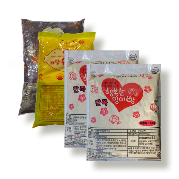 붕어빵 세트 (반죽 5kg*2, 팥앙금 3kg*1, 저당 슈크림 2.5kg*1)
